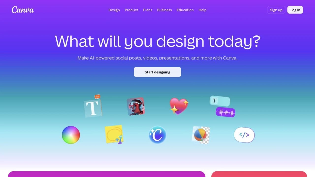 Trang chủ Canva — công cụ thiết kế đồ họa và website