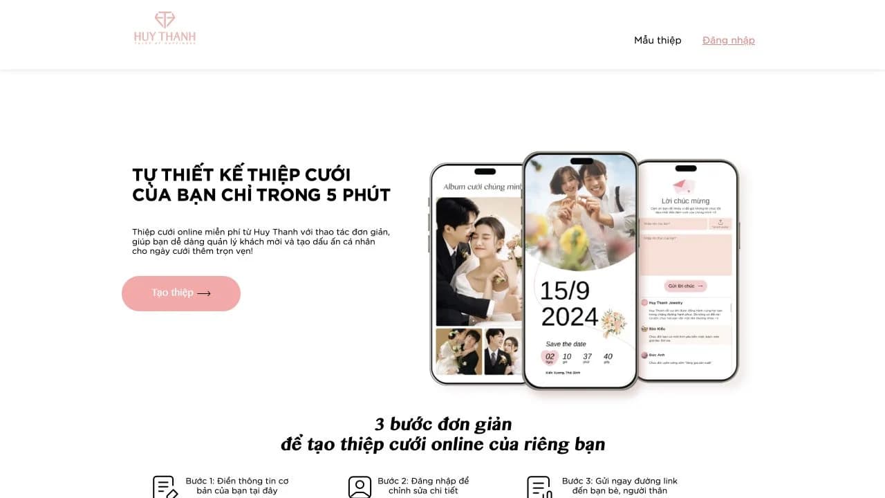 Trang chủ thiệp cưới online Huy Thanh Jewelry